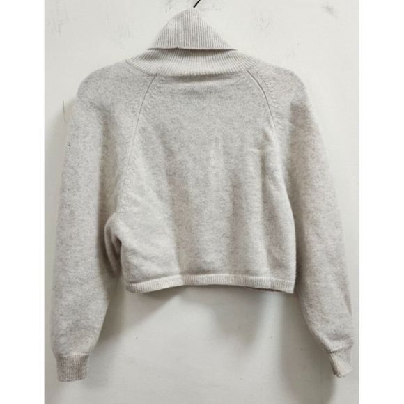 Aritzia Wilfred Free 100% Cashemir Cropped Turtleneck Sweater Oat Beige M - Picture 4 of 12